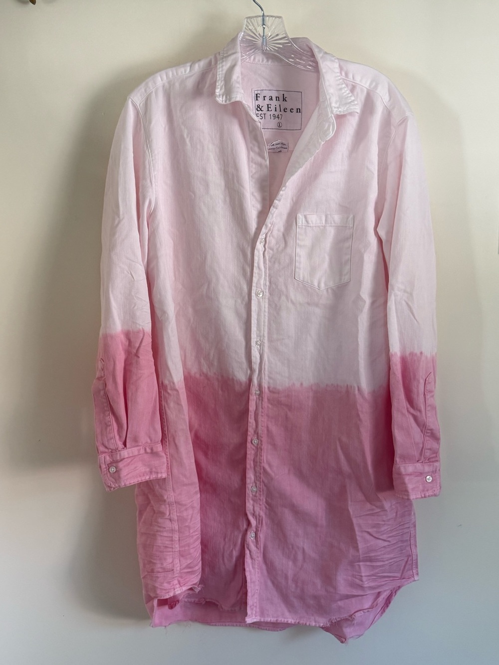 Frank & Eileen Mary Classic Shirtdress Pink Ombré Limited Edition Size Large